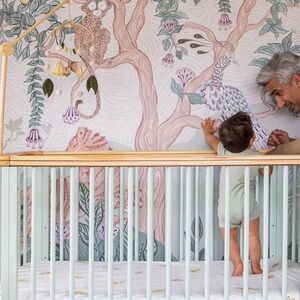 Soft Pink & Mint Nursery Wallpaper Mural -